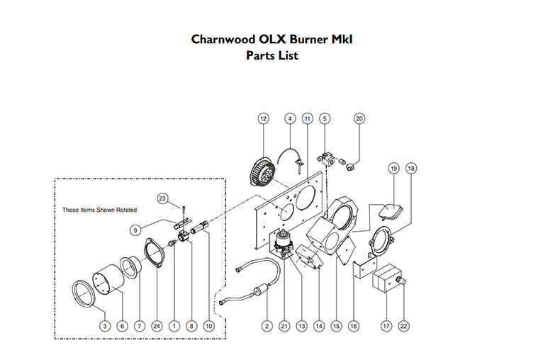 Charnwood Burner Spares