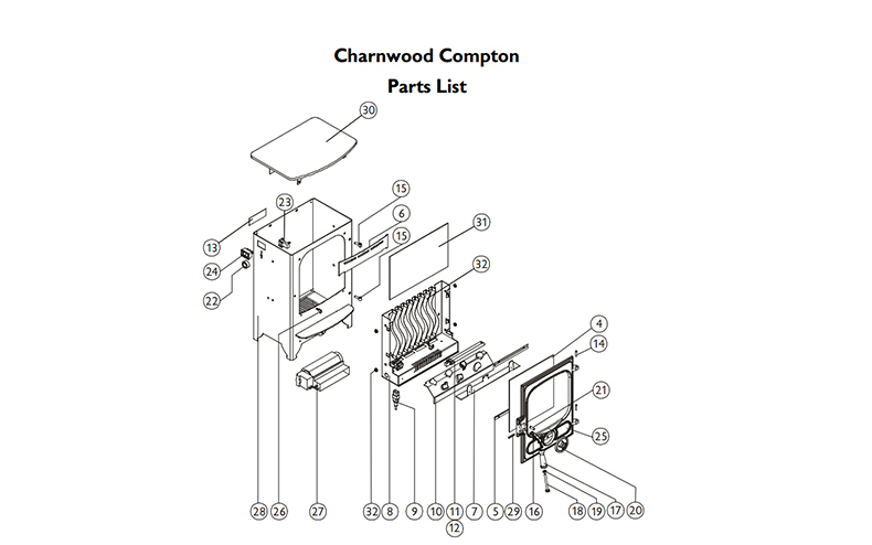 Charnwood Compton Stove Spairs