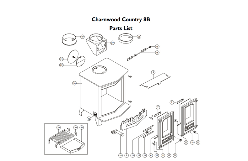 Charnword Spare Parts Country Stove