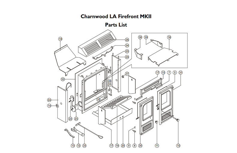 LA Charnwood Stove Parts